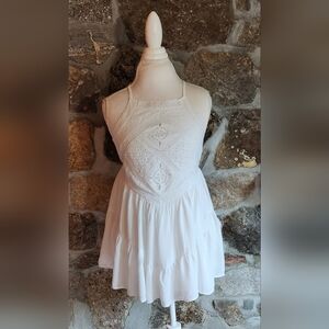 Lulus Imagination Cream Eyelet Lace Mini Dress Size XS